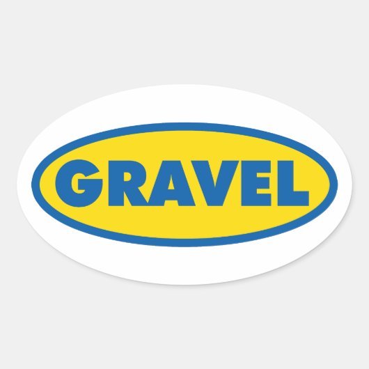 Geel Logo voor grindfietsen Ovale Sticker (Voorkant)