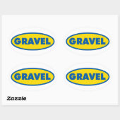 Geel Logo voor grindfietsen Ovale Sticker (Vel)