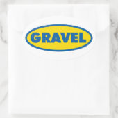 Geel Logo voor grindfietsen Ovale Sticker (Tas)