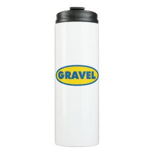 Geel Logo voor grindfietsen Thermosbeker