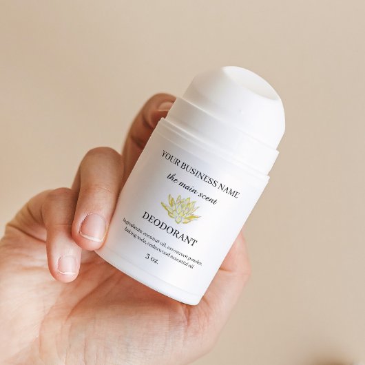 Geel lotus deodorant sticker label