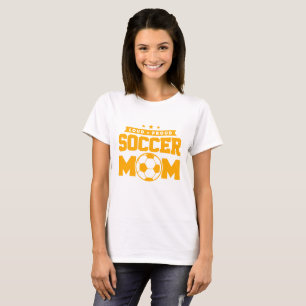 Geel Loud Trots Voetbal Moeder Ontwerp T-shirt