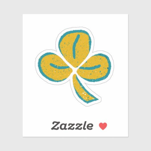 Geel Lucky Clover Shamrock St. Patrick's Day Sticker (Vel)