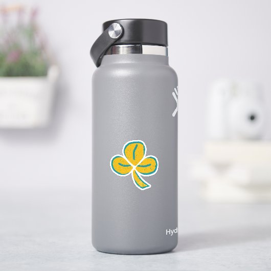 Geel Lucky Clover Shamrock St. Patrick's Day Sticker (HydroFlask)