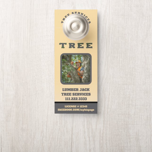 *~* Geel Lumber QR Jack TREE Tree Services Deur Deurhanger (Op knop)