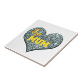 Geel maanliefdeshart met vlinder tegeltje (Zijkant)