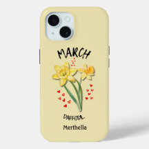 Geel MAART Geboorte Maand Bloem Aangepaste naam