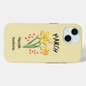 Geel MAART Geboorte Maand Bloem Aangepaste naam Case-Mate iPhone Case (Achterkant (horizontaal))