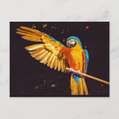 Geel Macaw Parrot Magnet Briefkaart (Voorkant)