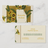  geel madeliefje bloemen op maat bloemig visitekaartje (Voorkant / Achterkant)