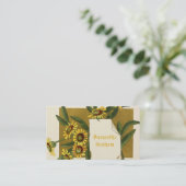  geel madeliefje bloemen op maat bloemig visitekaartje (Staand voorkant)