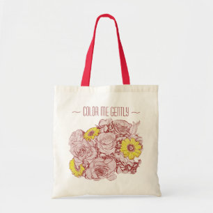 Geel Madeliefje Rode Roos Omlijnd Boeket Aangepast Tote Bag