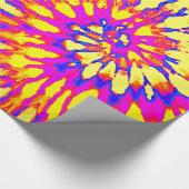 Geel, magenta en Oranje spiraalkleurstof Cadeaupapier (Hoek)