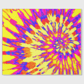 Geel, magenta en Oranje spiraalkleurstof Cadeaupapier (Vlak)