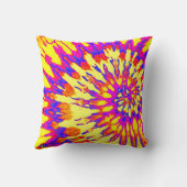 Geel, magenta en Oranje spiraalkleurstof Pillow Kussen (Achterkant)