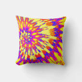 Geel, magenta en Oranje spiraalkleurstof Pillow Kussen (Voorkant)