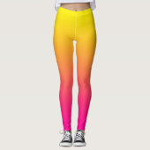 Geel Magenta Roze Gradiënt Leggings (Voorkant)