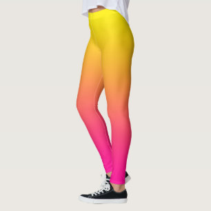 Geel Magenta Roze Gradiënt Leggings