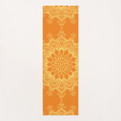 Geel Mandala op Oranje monogram Yogamat (Voorkant)