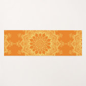 Geel Mandala op Oranje monogram Yogamat (Voorkant (horizontaal))