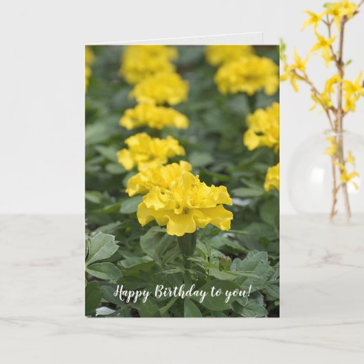 geel marigold blije verjaardag kaart (Gele Bloem)