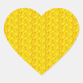 Geel Marigold Bloemen Naadloos Patroon Hart Sticker