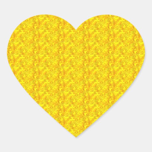 Geel Marigold Bloemen Naadloos Patroon Hart Sticker (Voorkant)