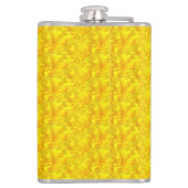 Geel Marigold Bloemen Naadloos Patroon Heupfles (Achterkant)