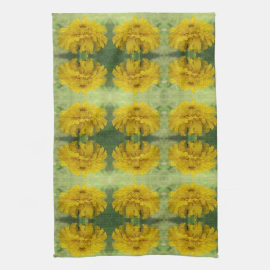 Geel Marigold Floral Kitchen Towels Theedoek (Verticaal)