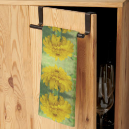 Geel Marigold Floral Kitchen Towels Theedoek