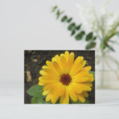 Geel marigold Macro Briefkaart (Staand voorkant)