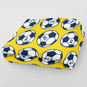 Geel marine voetbal bal nummer patroon fleece deken