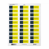 Geel & marineblauw Afstuderen retouradres label (Full Sheet)