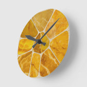 Geel Marmeren Mozaïek Bloem abstracte kunst Ronde Klok (Hoek)