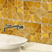 Geel Marmeren Mozaïek Bloem abstracte kunst Tegeltje