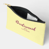 Geel maroon bruidsmeisje naam datum stijlvolle bru etui (Open)