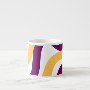 Geel marron rode gebogen lijnen golvend patroonont espresso kop