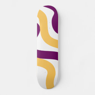 Geel marron rode gebogen lijnen golvend patroonont persoonlijk skateboard
