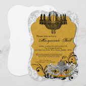 Geel Maskerade Bal Masker Kostuum Halloween Onderd Kaart (Voorkant / Achterkant)