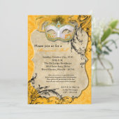 Geel Maskerade Bal Masker Kostuum Halloween Onderd Kaart (Staand voorkant)