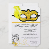Geel Maskerade Bal Masker Kostuum Halloween Onderd Kaart (Voorkant)
