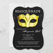 Geel Maskerade Bal Masker Kostuum Halloween Onderd Kaart (Voorkant)