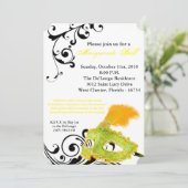 Geel Maskerade Bal Masker Kostuum Halloween Onderd Kaart (Staand voorkant)