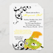 Geel Maskerade Bal Masker Kostuum Halloween Onderd Kaart (Voorkant / Achterkant)