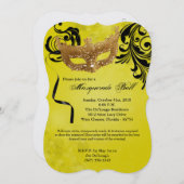 Geel Maskerade Bal Masker Kostuum Halloween Onderd Kaart (Voorkant / Achterkant)
