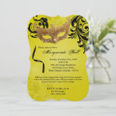 Geel Maskerade Bal Masker Kostuum Halloween Onderd Kaart (Staand voorkant)
