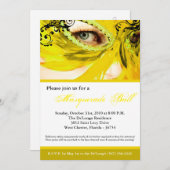 Geel Maskerade Masker Bal Kostuum Halloween Kaart (Voorkant / Achterkant)