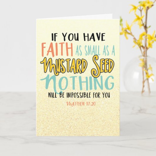 Geel Matthew 17:20 mosterdzaad Kaart (Gele Bloem)
