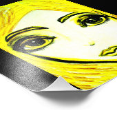 Geel meisje 6x6 fotoafdrukken foto afdruk (Hoek)