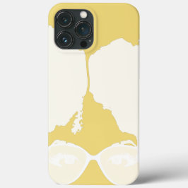 Geel meisje Big Afro White zonnebril Case-Mate iPhone Case